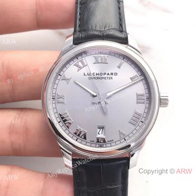 Swiss Classic Chopard L.U.C 9015 Watch SS Gray Roman Markers